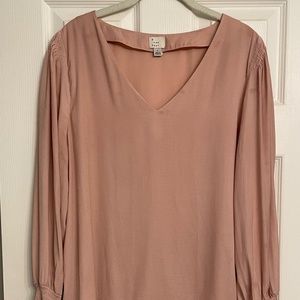 a new day Silk Boho V Neck Blouse